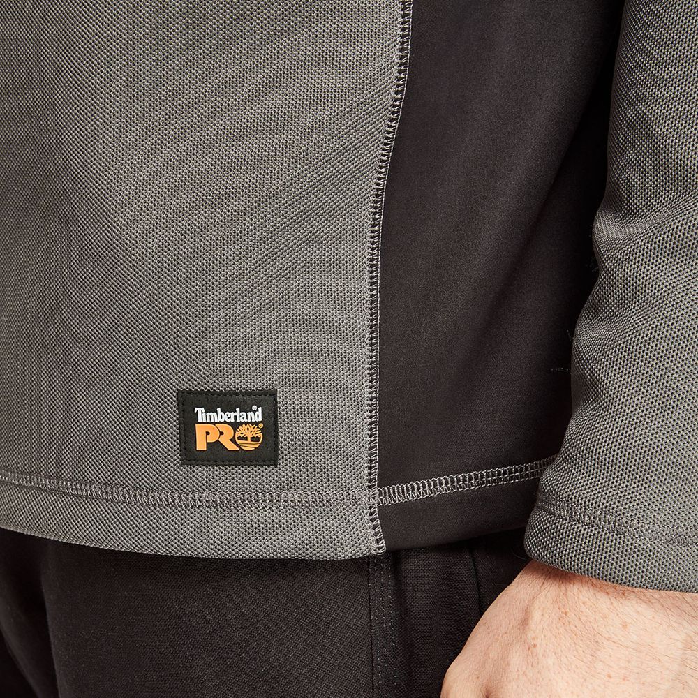 Moletom Masculino - Timberland Pro® Studwall Quarter-Zip Textured Fleece - USJNQ9750 - Cinzentas Esc